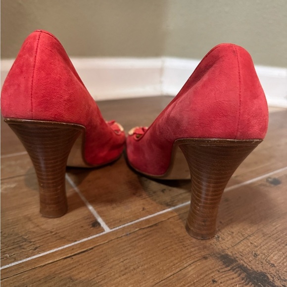 Cole Haan Red Suede Tassel Heels (Size 7B) - Picture 3 of 5